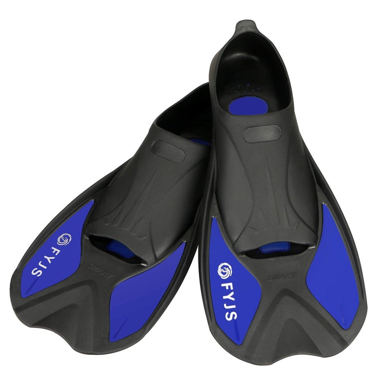 F FYJS Short Swim Fins,Travel Size Diving Flippers with Mesh Carrying Bag for Adult Men Women - Image 1